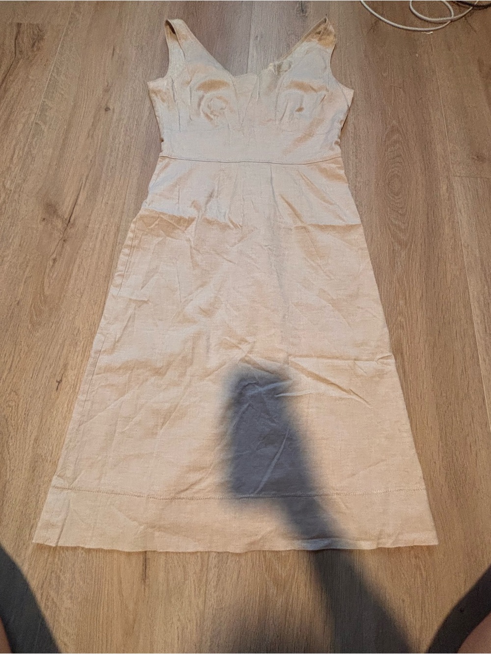 J. Crew Cream V-Neck Sleeveless Midi Dress